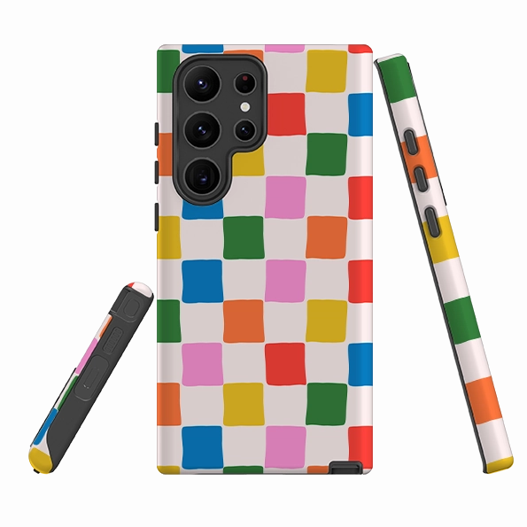 Samsung Tough Case - Multi Tiles Shockproof Corners Compact Edge