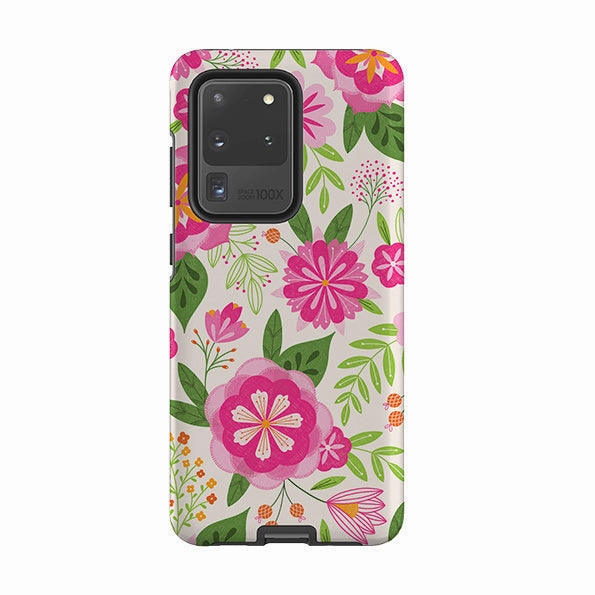 Vivid Coloration Samsung Tough Case - Big Bold Blooms Ivory By Jenny Zemanek