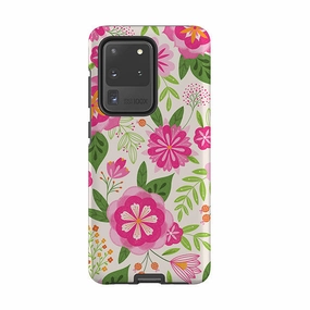 Vivid Coloration Samsung Tough Case - Big Bold Blooms Ivory By Jenny Zemanek