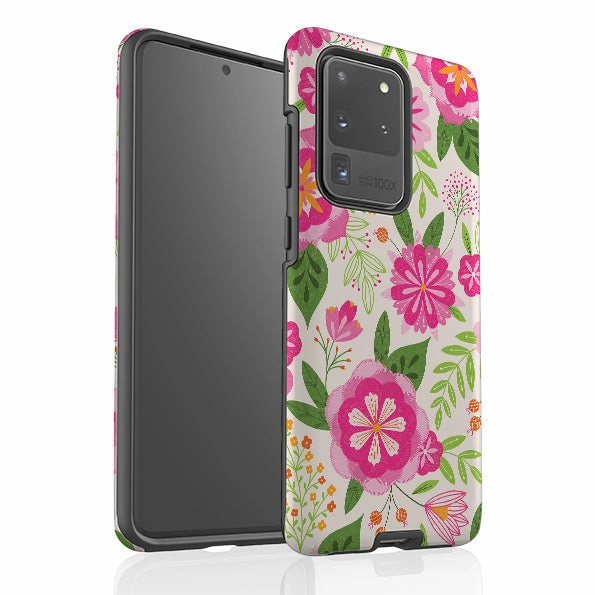 Futuristic style Samsung Tough Case - Big Bold Blooms Ivory By Jenny Zemanek