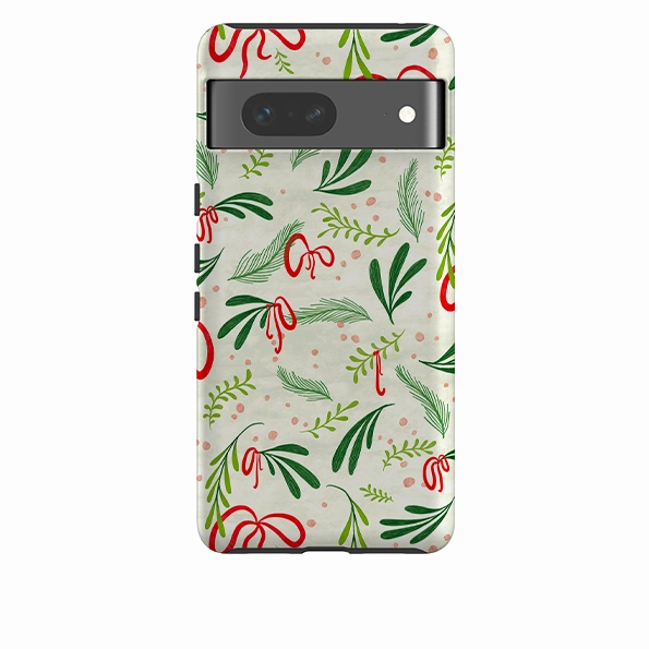 Slim Fit Design Everyday Look Google Tough Case - Christmas Bows By Katherine Quinn