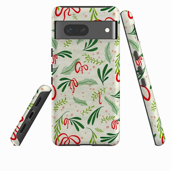 Compact Structure Google Tough Case - Christmas Bows By Katherine Quinn