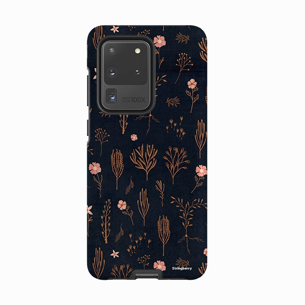Samsung Tough Case - Floral Light Orange And Pink By Katherine Quinn Desk Companion daily protection