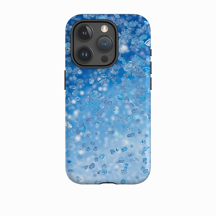 Strong Corners Soft Surface iPhone Case - Blue Glitter (case does not glitter)