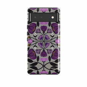 Google Tough Case -  Purple Flower Skull III By Nina Pace Premium Feel Layer