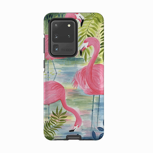 Samsung Tough Case - Three Flamingo By Bex Parkin Soft Edge Detail