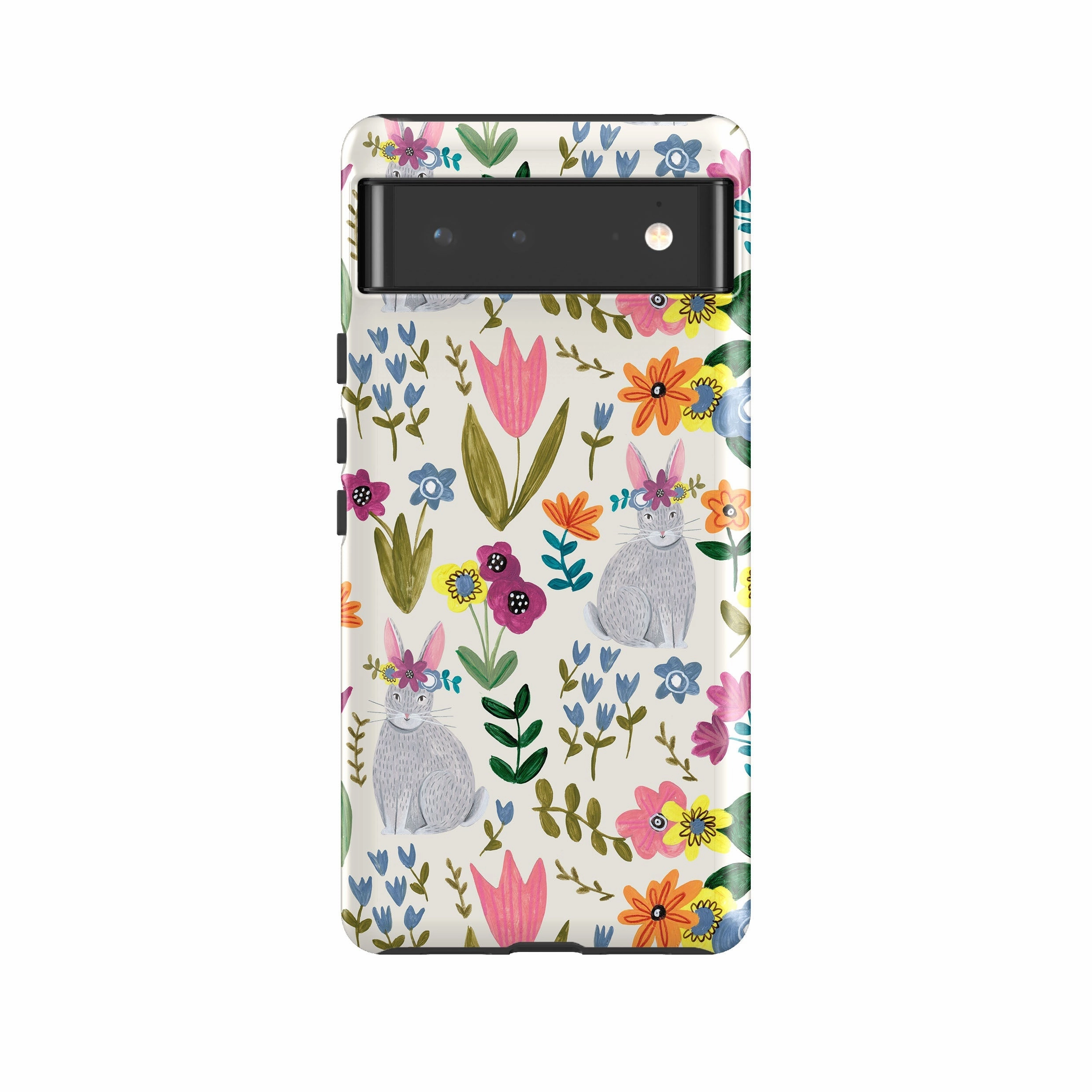 Google Tough Case -  Rabbit Floral By Caroline Bonne Muller Flexible frame Elegant Layer Texture