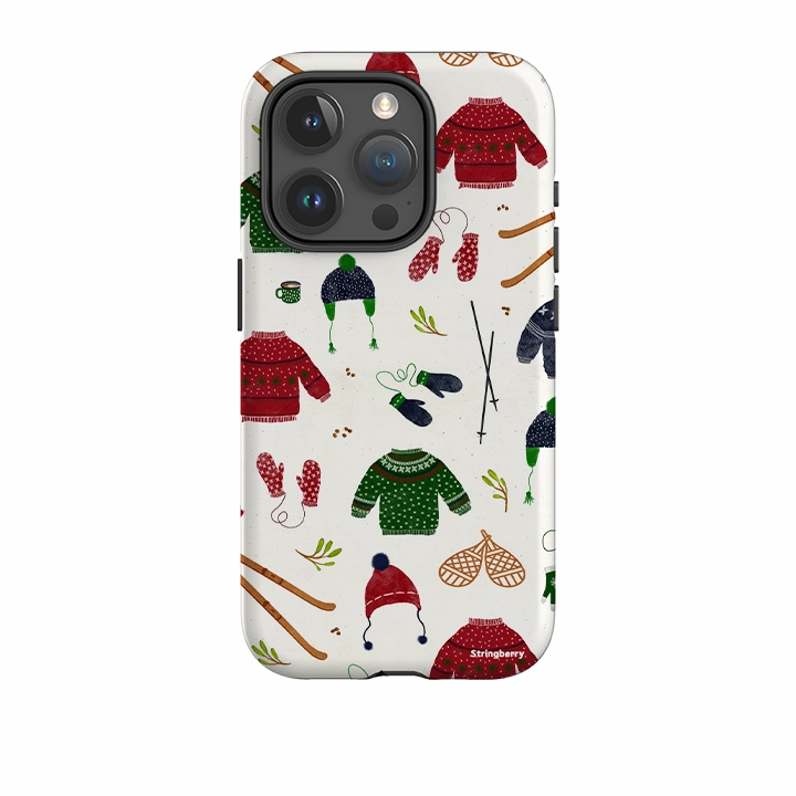 iPhone Tough Case - Winter Clothes By Katherine Quinn Carbon Fiber Comfort Texture Finish