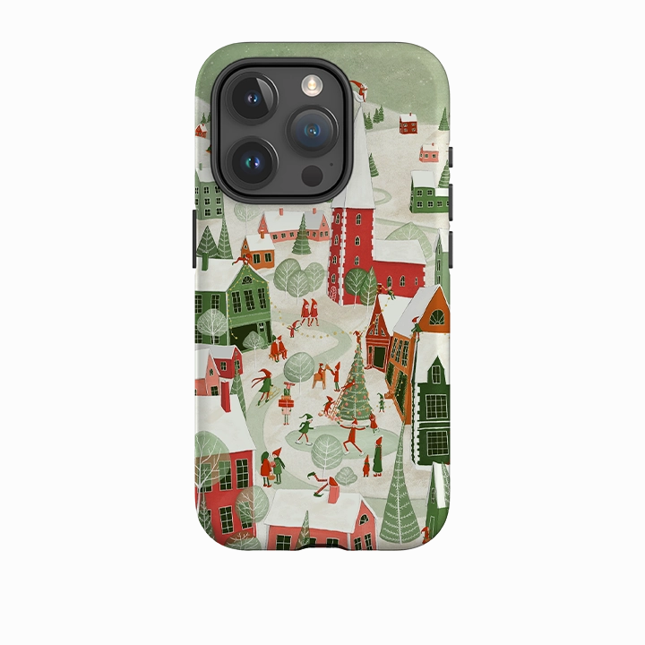 Comfort touch Stylish Pattern iPhone Tough Case - Christmas Town By Maja Lindberg