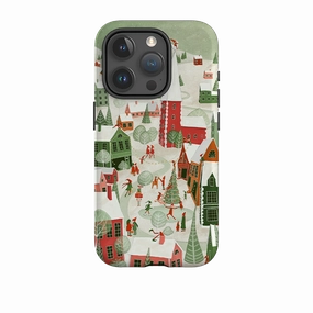 Comfort touch Stylish Pattern iPhone Tough Case - Christmas Town By Maja Lindberg