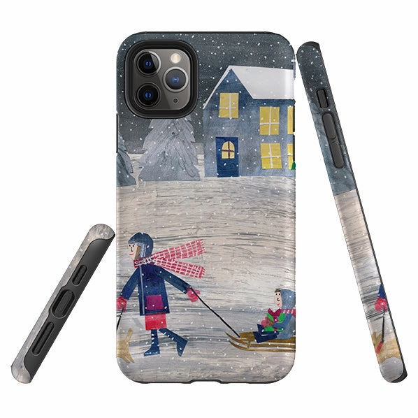 iPhone Tough Case - Sledging By Tracey English Hybrid Edge Finish