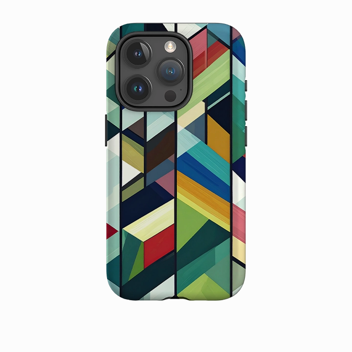 iPhone Tough Case - Technicolor Green Matte Detail Marble Texture