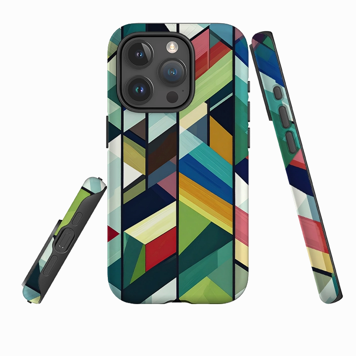 iPhone Tough Case - Technicolor Green Flexible Detail Design metal frame