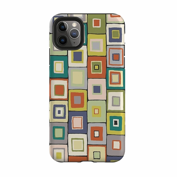 Flexible frame iPhone Tough Case - Atelier Blanket Squares Urbane By Sarah Campbell