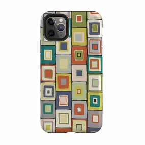 Flexible frame iPhone Tough Case - Atelier Blanket Squares Urbane By Sarah Campbell