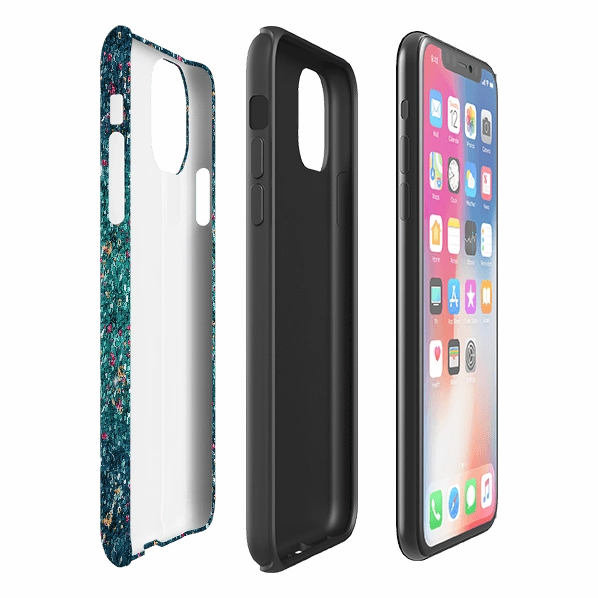 Lightweight Build Quality iPhone Tough Case - Butterfly Comet (case does not glitter)