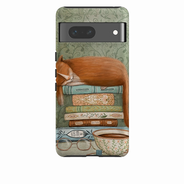 Shock absorption Luxury Feel Google Tough Case -  Cat and Books By Maja Lindberg