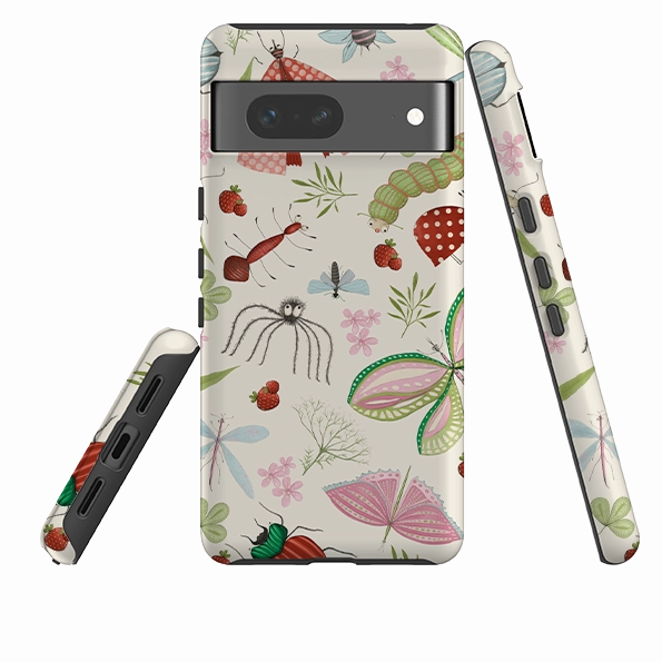 Rugged Texture Modern Edge Google Tough Case -  Insects Pattern By Maja Lindberg