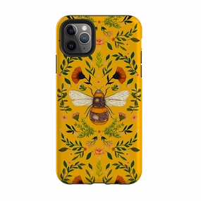 Luxury Texture Flexible Fit iPhone Tough Case - Botanical Bee Honey By Jade Mosinski