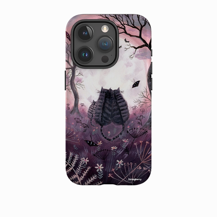 Protective Structure Raised Bezels iPhone Tough Case - Spooky Cats By Mary Stubberfield