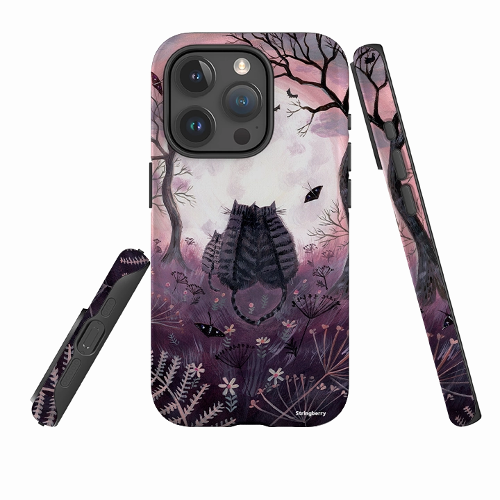Universal Fit iPhone Tough Case - Spooky Cats By Mary Stubberfield