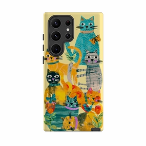 Matte Texture Finish Smart Accessory Samsung Tough  Case - Cat Party III By Tracey English