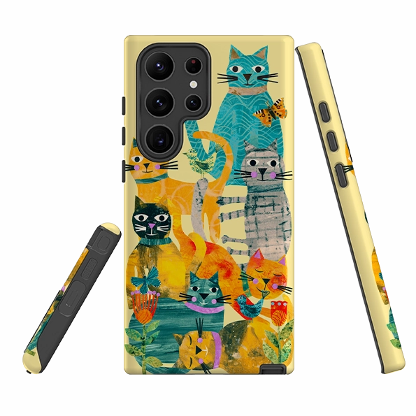 Samsung Tough  Case - Cat Party III By Tracey English Ergonomic Shape