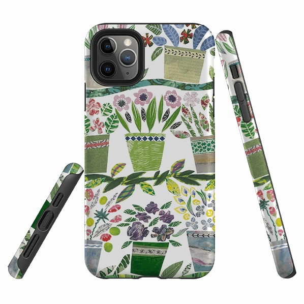 iPhone Tough Case - Flowerpots By Jane Robbins Protective Gear Compact Texture