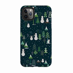 Rugged Look Finish iPhone Tough Case - Snowman Playground By Jenny Zemanek
