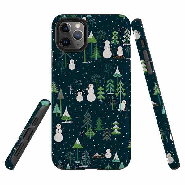 iPhone Tough Case - Snowman Playground By Jenny Zemanek Rugged Outline
