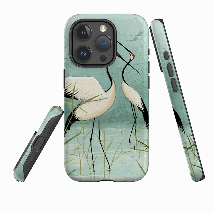 iPhone Tough Case - Cranes By Maja Lindberg Polished Surface