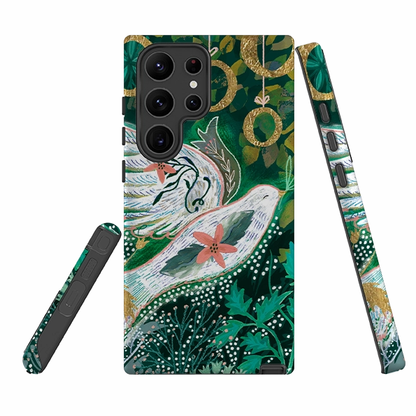 Minimal Aesthetic Touch Grip Texture Samsung Tough Case - Gold Rings By Emma Frances Grant