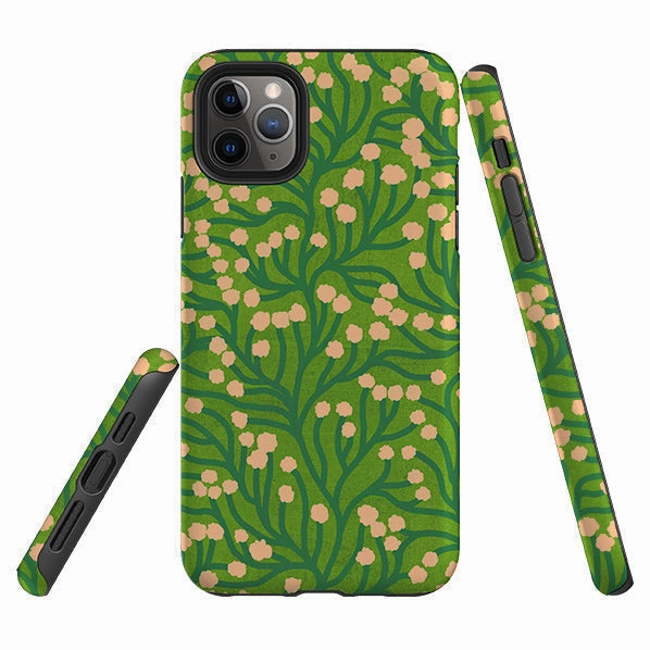 Vibrant Colors iPhone Tough Case - Vine Pink and Teal By Katherine Quinn