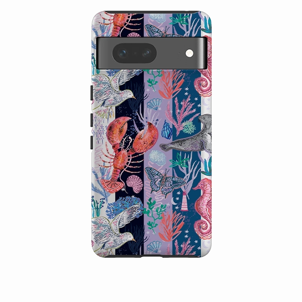 Compact Texture Google Tough  Case - Coastal Calling Stripe II by Emma Frances Grant