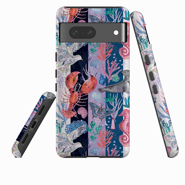 Google Tough  Case - Coastal Calling Stripe II by Emma Frances Grant Modern Finish Rugged Grip