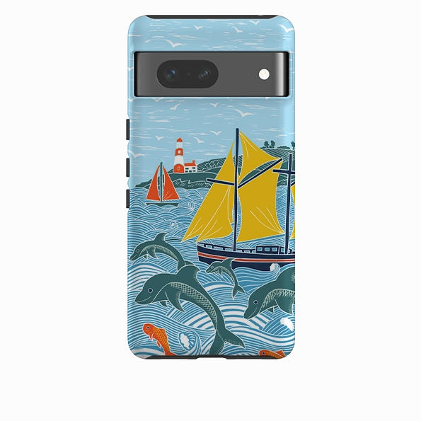 Drop Protection Hybrid Shield Google Tough  Case - Dolphins By Kate Heiss