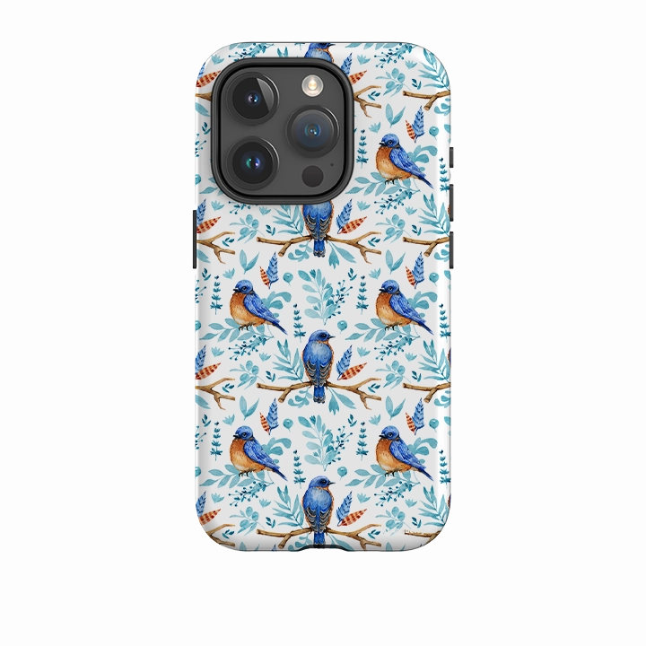 iPhone Tough Case - Bluebirds Minimal Edge