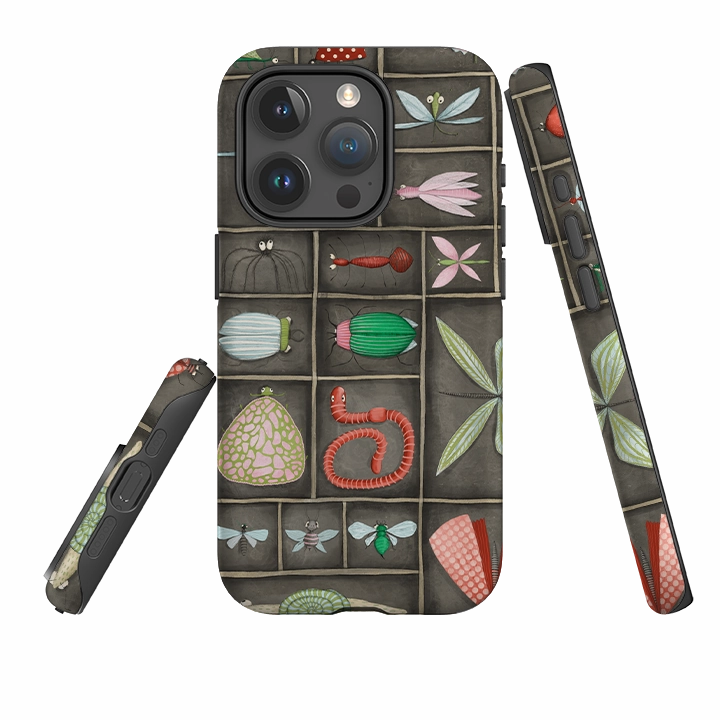 Smooth Grip Layer iPhone Tough Case - Cabinet Of Bugs By Maja Lindberg