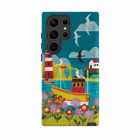 Samsung Tough  Case - Fishing Boat By Tracey English Polished Texture