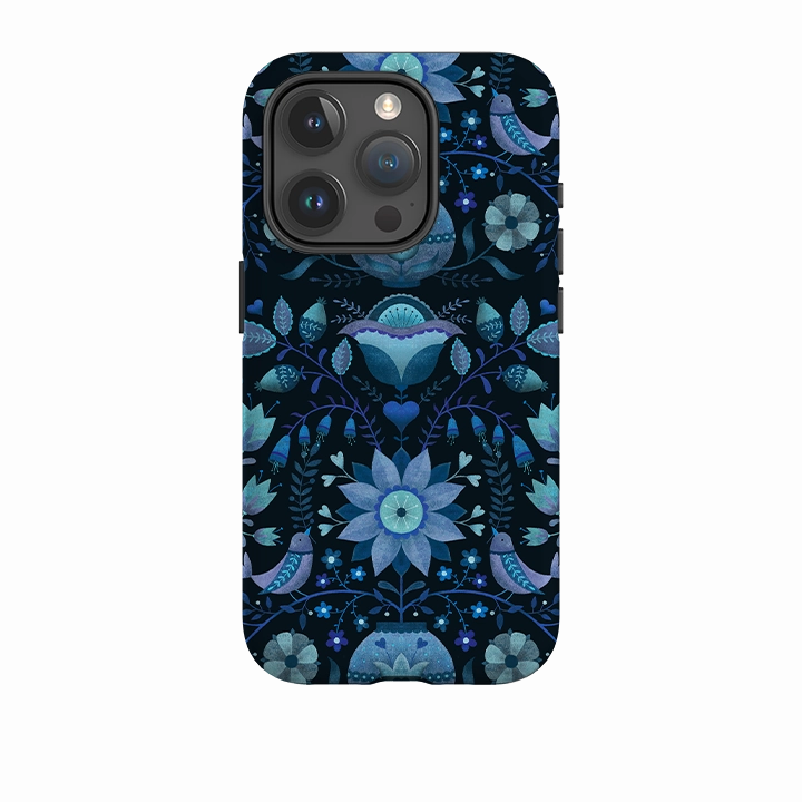 iPhone Tough Case - Blue Folk By Suzy Taylor Durable Accessory