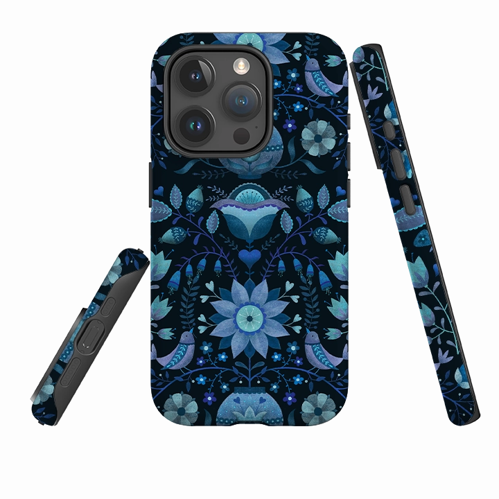 iPhone Tough Case - Blue Folk By Suzy Taylor Vivid Coloration