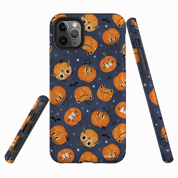 iPhone Tough Case - Halloween Pumpkin Dark By Ali Brookes Custom Fit Polished Surface Texture