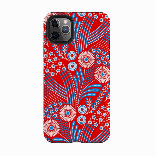 Compact Grip iPhone Tough Case - Red Bouquet By Cressida Bell