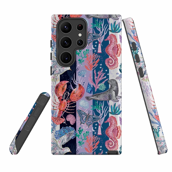 Shock Cushion Samsung Tough  Case - Coastal Calling Stripe III By Emma Frances Grant