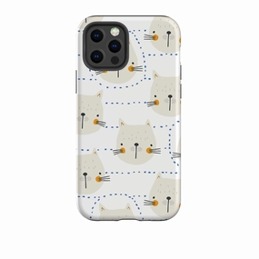 iPhone Tough Case - Cat Tiles Grip Enhanced