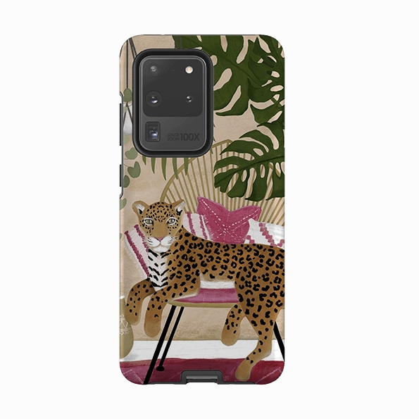 Samsung Tough Case - Boho Leopard Cream By Bex Parkin Hybrid Finish Texture