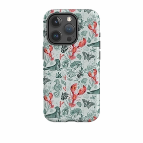 Refined Look iPhone Case - Teal Seals and Lovely Lobsters By Emma Frances Grant