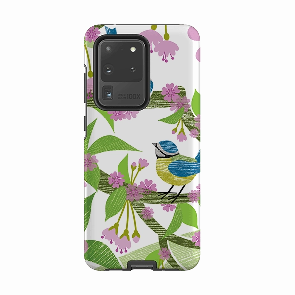 Smooth Finish Touch Samsung Tough Case - Blue Tits and Blossom By Liane Payne