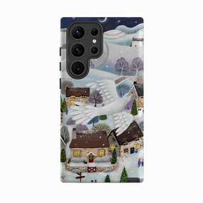 Trendy Finish Soft Frame Samsung Tough Case - Advent Doves By Bex Parkin