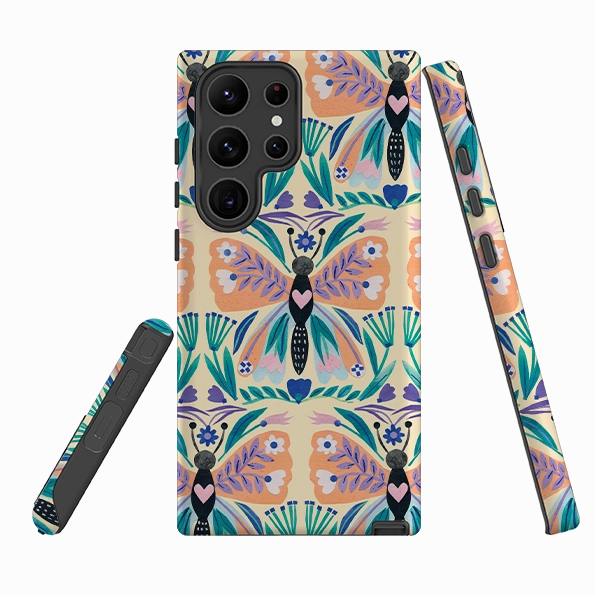 Carbon Fiber Samsung Tough Case - All Over Butterfly By Tracey English